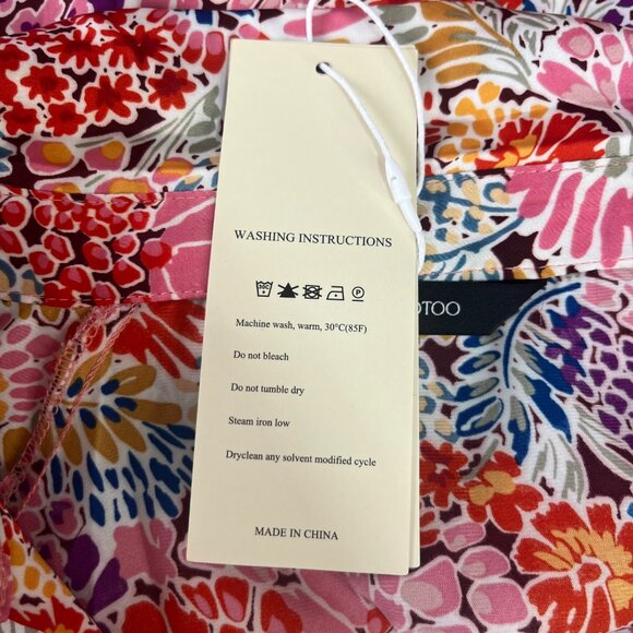 Dokotoo Shirt Floral Long Sleeve Womens 2XL Multicolor New - Picture 9 of 9